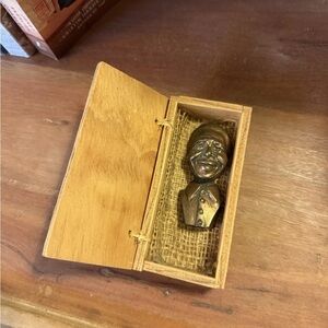 Vintage Bronze Mini Bust Nelson Mandela in Gift Box